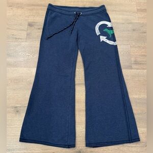 Victoria’s Secret Pink Vintage Y2K Lounge Flare Sweatpants Recycle Dog Blue